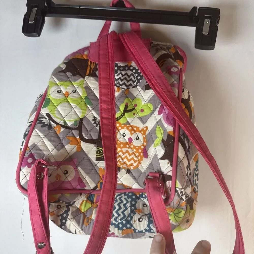 N. Gil Owl Mini Backpack With Pink Monogram The Letter M Preowned